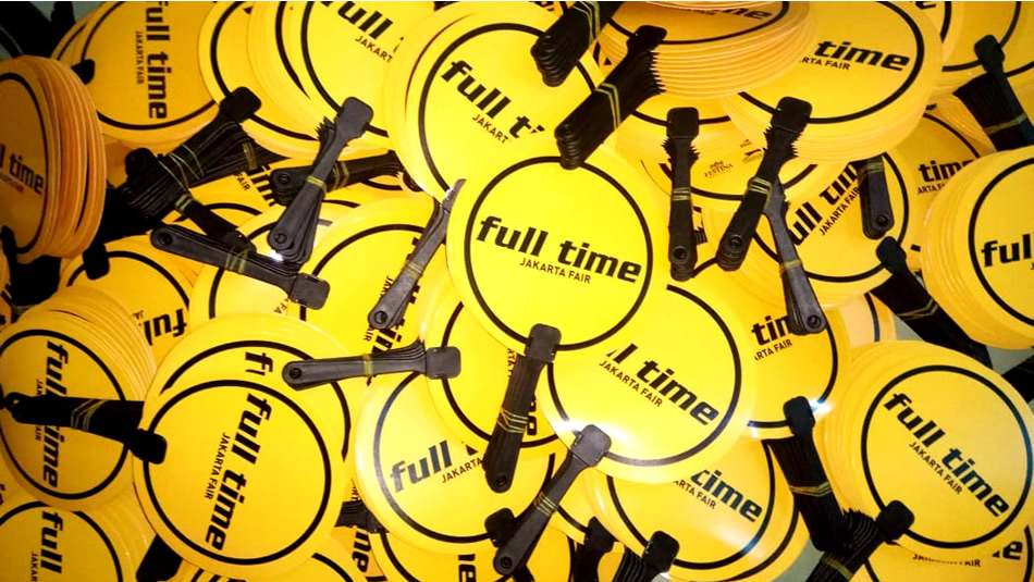 Kipas Promosi Bahan Art Carton Full Time